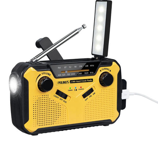 Notfallradio mit Taschenlampe und Powerbank, tragbares Radio mit AM/FM-Antenne, kabelloses Radio, LED-Taschenlampe, Powerbank, Multifunktionsradio, 17,7 x 6,4 x 10,4 cm 1