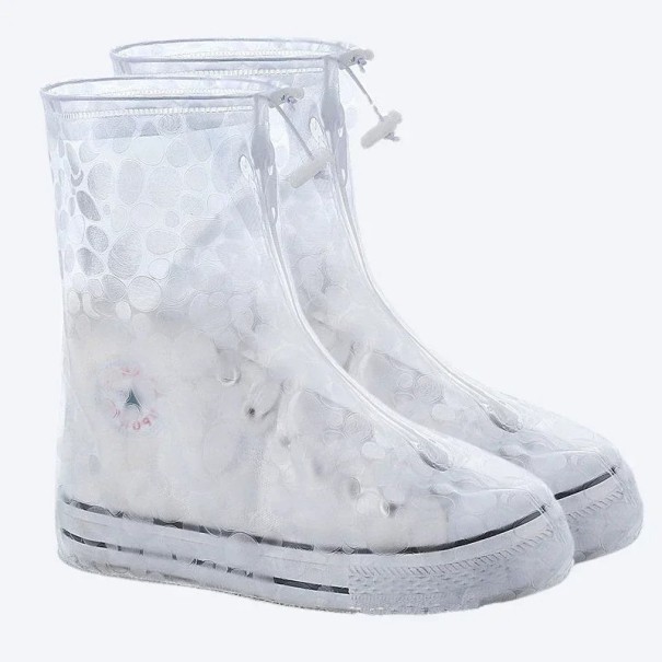 Nouveau couvre-chaussures en silicone étanche Matériau durable Surface antidérapante Fermeture éclair Réutilisable Protection des chaussures transparente XL