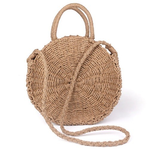Nowoczesna torebka ze słomy dla kobiet khaki 23 cm