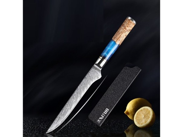 Nóż do trybowania wykonany ze stali damasceńskiej C274 1