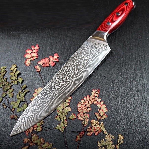 Nóż szefa kuchni wykonany ze stali damasceńskiej C275 1