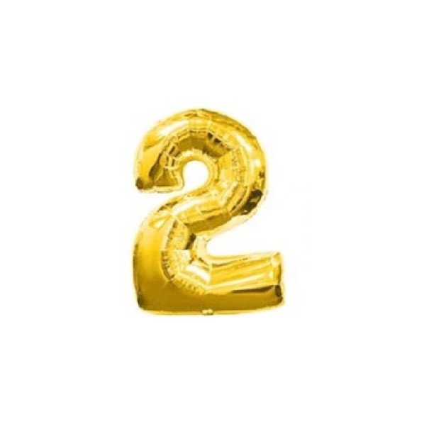 Nummer folieballong guld S 2