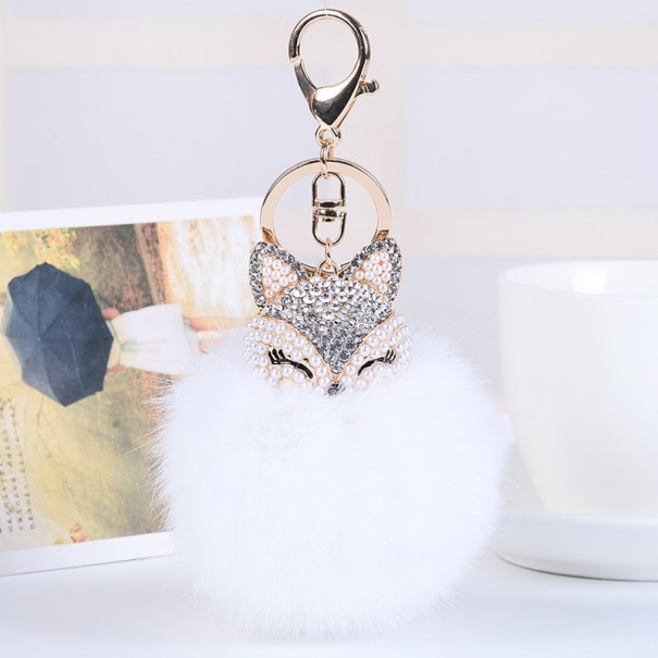 Nyckelring Furry Fox J3528 vit