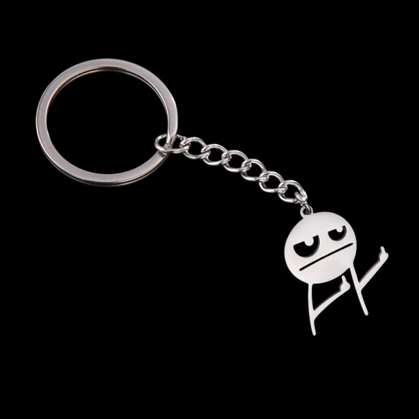 Nyckelring Stickman 28 x 22 mm Rostfritt stål Rolig metallnyckelring Original minimalistisk accessoar för ryggsäck 1