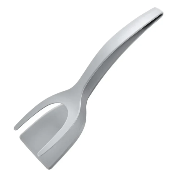 Nylon keukendraaitang 31 x 8,5 cm Hittebestendig Ergonomische handgreep Antiaanbaklaag Ideaal om te grillen en te frituren grijs
