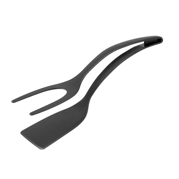 Nylon keukendraaitang 31 x 8,5 cm Hittebestendig Ergonomische handgreep Antiaanbaklaag Ideaal om te grillen en te frituren zwart