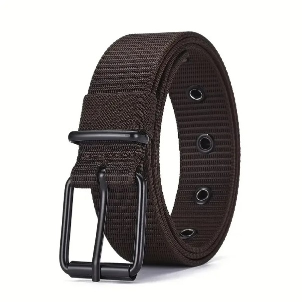 Nylon riem voor heren 118 x 3,4 cm Duurzame canvas riem met metalen gesp Militaire tactische stijl Verstelbare riem voor dagelijks gebruik bruin