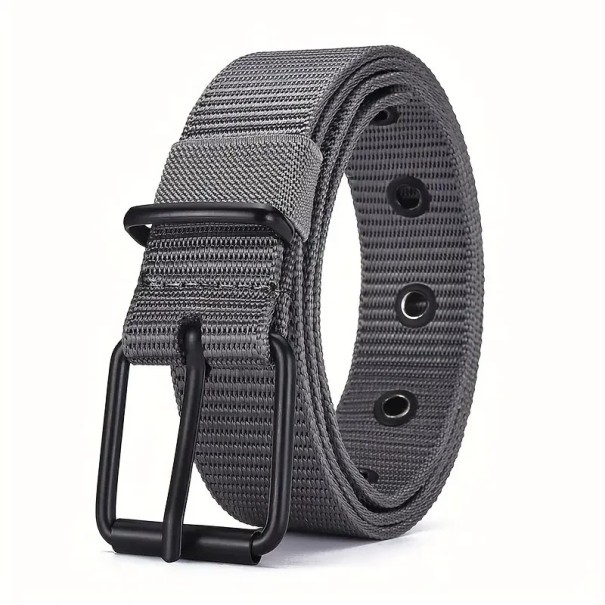 Nylon riem voor heren 118 x 3,4 cm Duurzame canvas riem met metalen gesp Militaire tactische stijl Verstelbare riem voor dagelijks gebruik grijs
