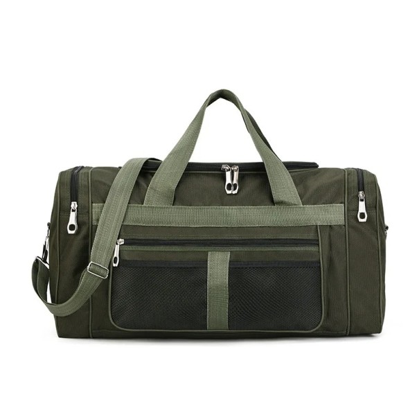 Nylon Travel Bag 58 x 22 x 30 cm Lightweight Shoulder Bag with 80 cm Strap Foldable Sports Bag Car Luggage for Trips and Weekends army green