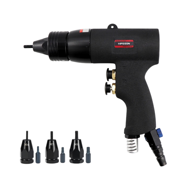 Nýtovací pistole M3 M4 M5 2000 ot/min pneumatická kovová černá pro nýtovací matice a montážní práce 1