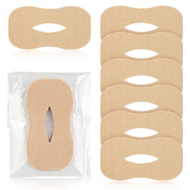 O-formede anti-snorken klistermærker Selvklæbende tape til at forhindre mundånding Anti-snorken mundklistermærker til børn og voksne 10 stk. beige