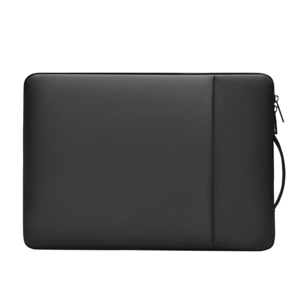 Obal na notebook 14 palců polstrovaný 35 x 25 cm s bočním zipem madlem a čelní kapsou na myš nabíječku i kabely do batohu i na cesty černá