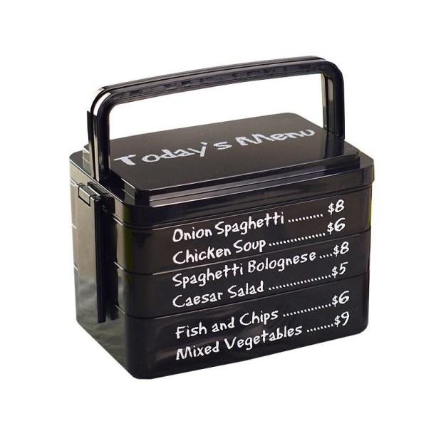 Obědový box s nápisy černá L
