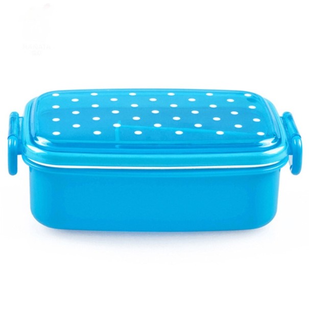 Obědový box s puntíky modrá