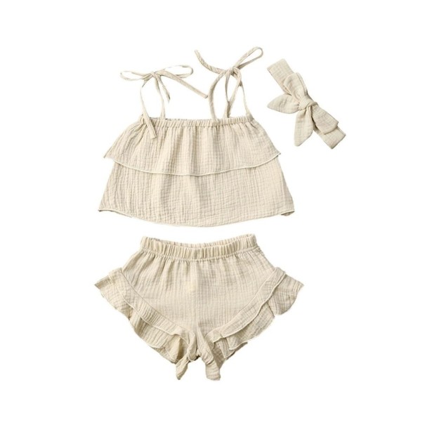 Oberteil und Shorts für Mädchen L1260 beige 9-12 Monate