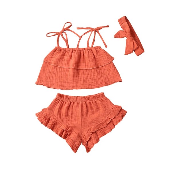 Oberteil und Shorts für Mädchen L1260 orange 3