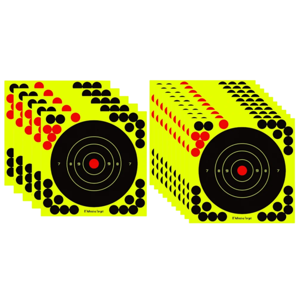 Obiettivi da tiro autoadesivi da 8 pollici 203 x 203 mm Carta reattiva che si spruzza 10 pz obiettivi rotondi con 26 cerotti coprenti 1