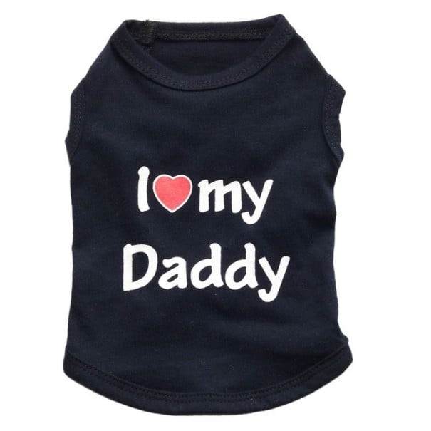 Obleček pro kočku I LOVE MY MOMMY, I LOVE MY DADDY černá L I love my daddy