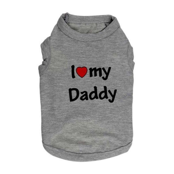 Obleček pro kočku I LOVE MY MOMMY, I LOVE MY DADDY šedá M I love my daddy