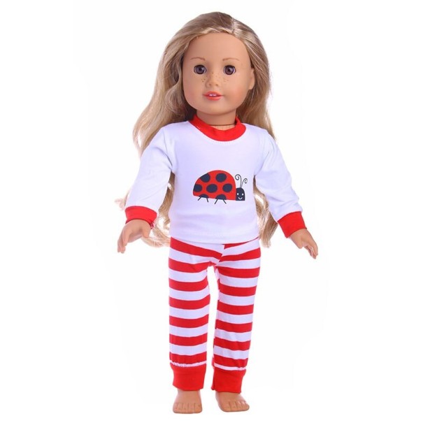 Oblecido para boneca riscado vermelho