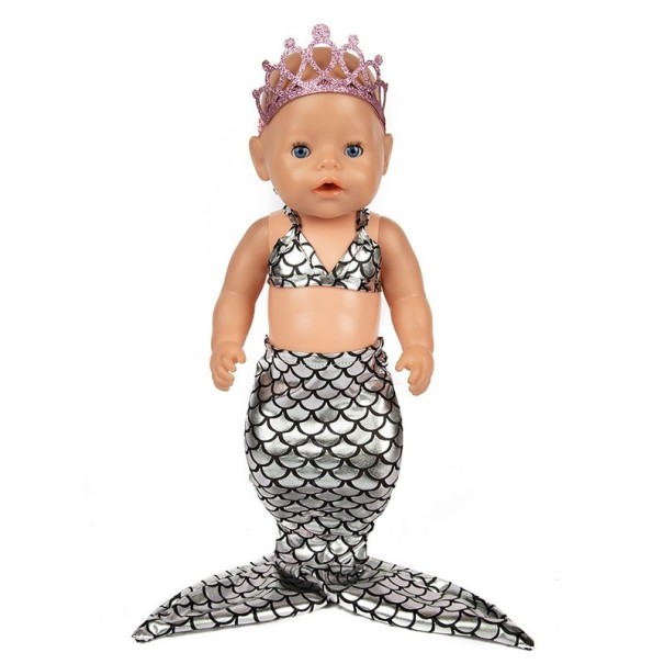 Oblecito sirena per bambola A26 argento