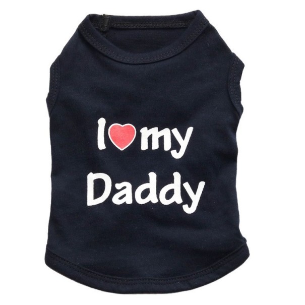 Oblek pre mačku I LOVE MY MOMMY, I LOVE MY DADDY čierna S I love my daddy