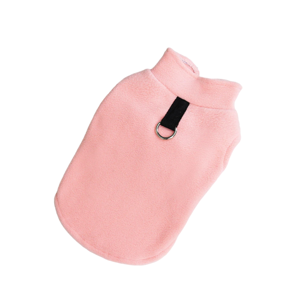 Oblettino in pile per cani Giacca calda in un colore per cani Maglione invernale caldo Felpa in pile imbottita per cani rosa S