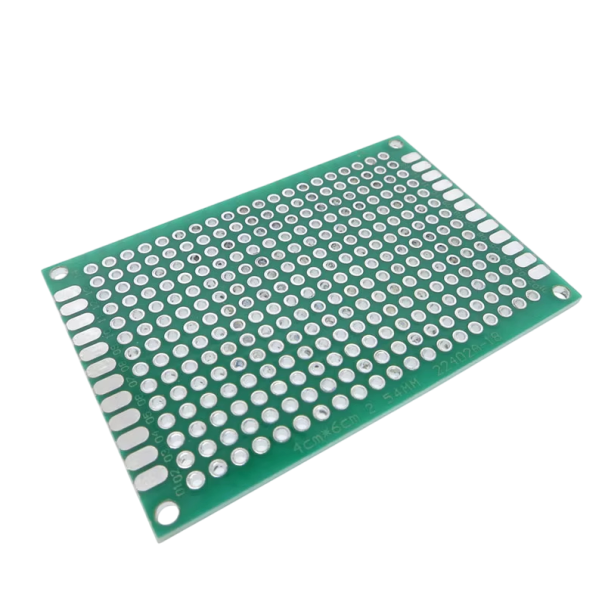 Oboustranná univerzální prototypová deska plošných spojů 4 x 6 cm DIY PCB deska s plošnými spoji Rozteč otvorů 2,54 mm Průměr otvoru 1 mm 1