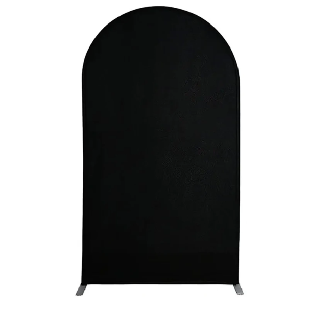 Oboustranný elastický potah na svatební oblouk 180x80 cm spandexová kulisa pro dekoraci stojanu na balónky pro svatby a narozeninové oslavy černá