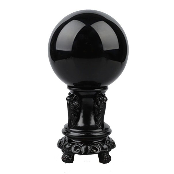 Obsidian boll med stativ 8 cm