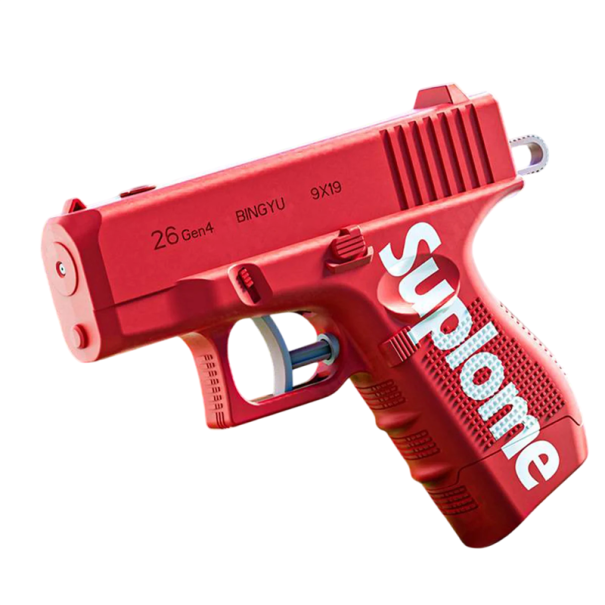 Obustronna wodna pistolet 15 x 3 x 11 cm Dziecięca zabawka do spryskiwania na żarty Kompaktowa plastikowa broń wodna do letnich gier na świeżym powietrzu czerwony