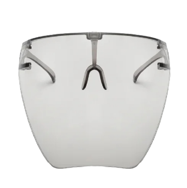 Occhiali da ciclismo a visiera intera con protezione UV400 Maschera sportiva per il viso Maschera anti-riflesso contro la polvere Schermo protettivo anti-appannamento grigio