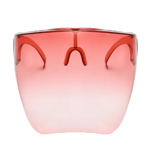 Occhiali da ciclismo a visiera intera con protezione UV400 Maschera sportiva per il viso Maschera anti-riflesso contro la polvere Schermo protettivo anti-appannamento rosso