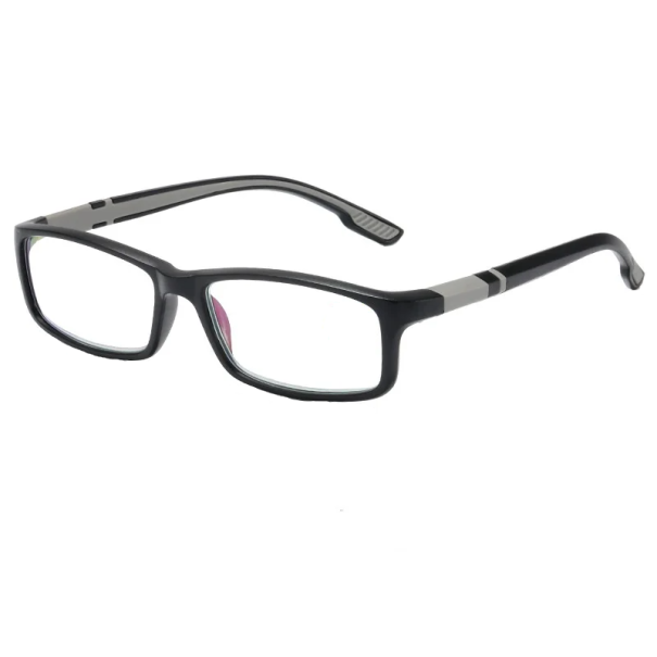 Occhiali da lettura +1,50 Occhiali quadrati in plastica con filtro per luce blu TR90 Montatura leggera e resistente Comfort di indossamento Protezione degli occhi durante la lettura grigio