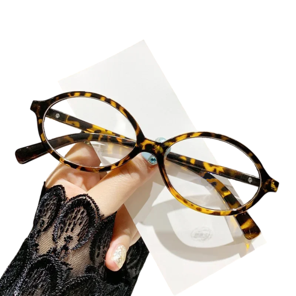 Occhiali da lettura ovali retro da donna +3,50 con filtro per luce blu Occhiali eleganti in materiale PC Occhiali da lettura stilosi per interni arancione
