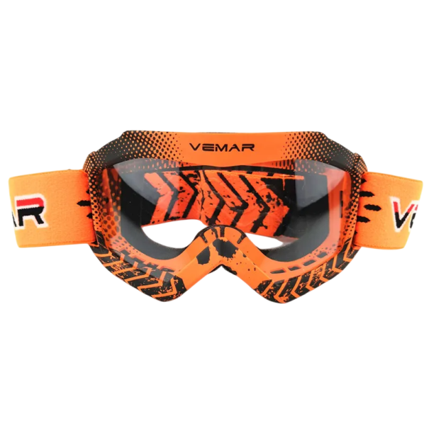 Occhiali da motocicletta per bambini 16 x 8,5 cm Vetro PC trasparente con protezione UV Occhiali flessibili per moto per bambini Materiale TPEE Indossabilità sicura arancione