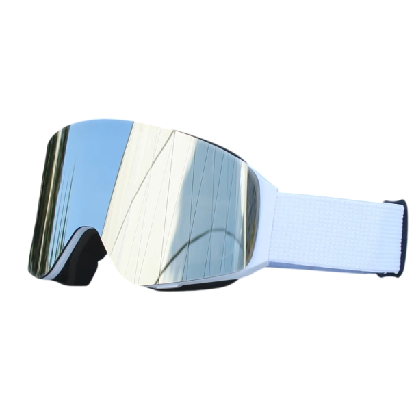 Occhiali da sci 18,8 x 9,8 cm Unisex UV400 Policarbonato Antifog Comfortevole Sport Outdoor Visione Sicura Stile bianco