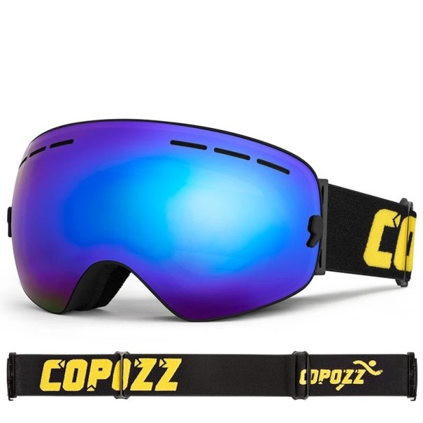 Occhiali da sci a doppio strato con effetto specchiato Occhiali per sci e snowboard con protezione UV400 Grandi occhiali da sci per casco con protezione antiappannamento 1