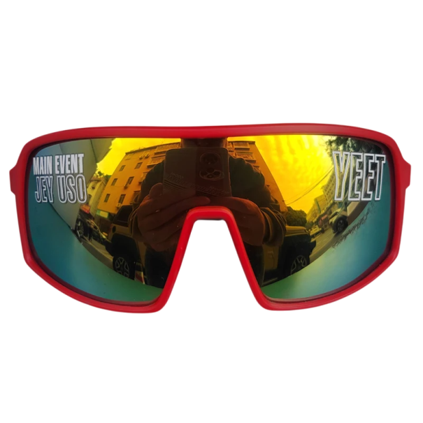 Occhiali da sole sportivi da uomo 14 x 6 x 14 cm Occhiali protettivi in plastica con scritta Montatura leggera Outdoor ciclismo corsa escursionismo rosso