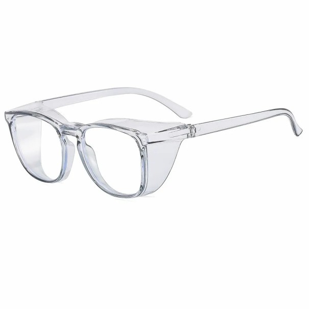 Occhiali protettivi 147 mm telaio in PC 26 g trasparenti antiappannamento protezione contro la luce blu con coperture laterali occhiali da lavoro grigio