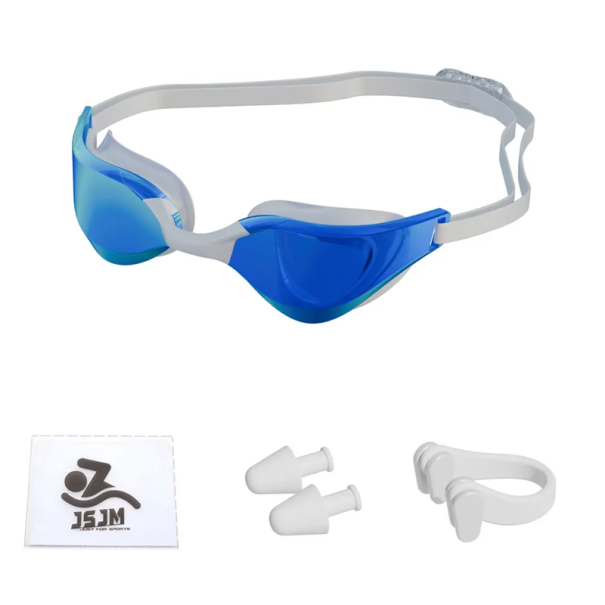 Occhialini da nuoto per adulti 16,5 x 4 cm Protezione antiappannamento Cinturino regolabile Guarnizione Nuoto all'aperto e al chiuso bianco