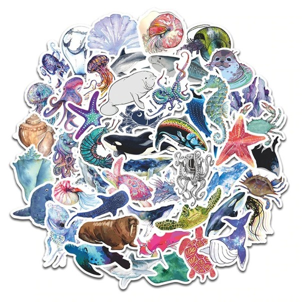 Ocean World Stickers 50 pcs E296 1