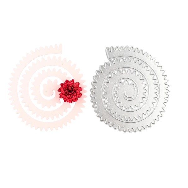 Ocelová spirálová vyřezávací šablona květina špičaté okvětní lístky 10,5×11,5 cm cutting dies pro papírové dekorace 1