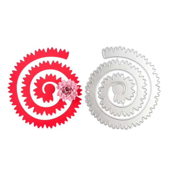 Ocelová spirálová vyřezávací šablona na papírové květiny 10,5×11,5 cm cutting dies pro scrapbooking tvoření dekorací 1