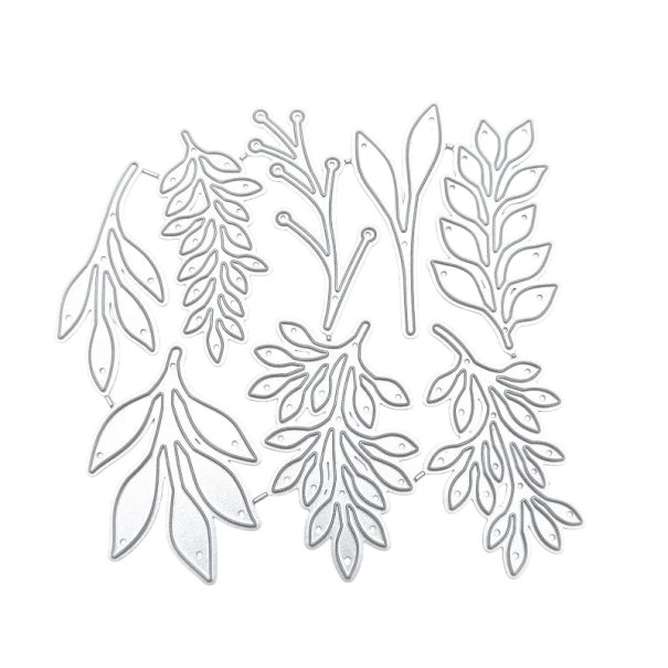 Ocelová vyřezávací šablona listy 10,7 x 10 cm kovová cutting dies sada různých tvarů listů pro scrapbooking výrobu přání dekorací 1