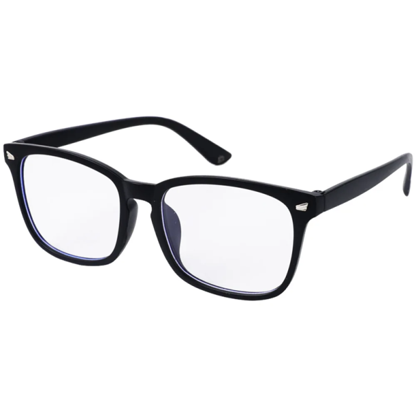 Ochelari de plastic cu filtru de lumină albastră; Confortabili de purtat; Protecție pentru ochi atunci când lucrați la calculator; Lentile transparente împotriva oboselii ochilor. negru