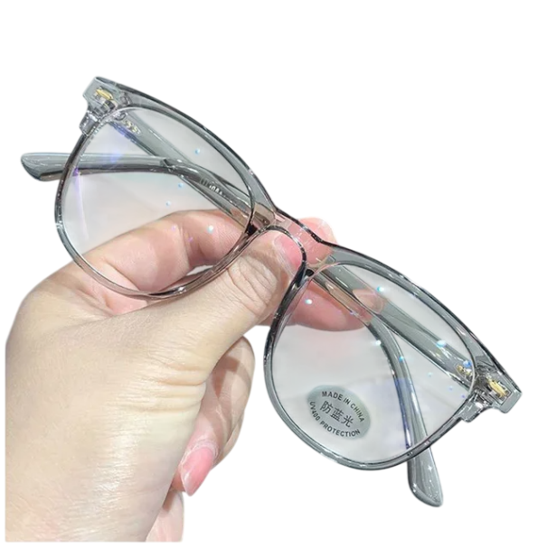 Ochelari de plastic fără prescripție medicală Filtru de lumină albastră Protecție pentru ochi la lucrul la calculator Design elegant Ramă ușoară și confortabilă gri