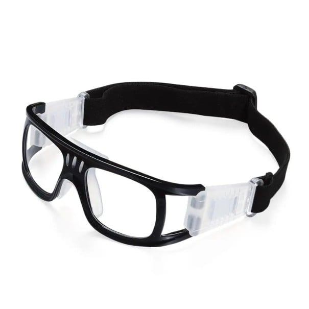 Ochelari de protecție cu curea 150 mm lățime 50 mm înălțime Ochelari de lucru transparenți cu garnitură din spumă Curea elastică ajustabilă negru
