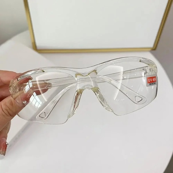 Ochelari de protecție de lucru UV400 cu ramă din PC lentile clare Unisex ochelari de siguranță ușori împotriva prafului și impactului transparent