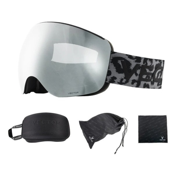 Ochelari de schi 19,0 x 10,5 cm UV400 Unisex Policarbonat Antifog 19% Gri Vector Husă rigidă Husă din material Textil Căciulă 1